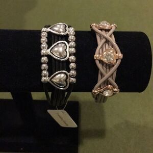 2 Leather Magnetic Closure Fashion Bracelets New